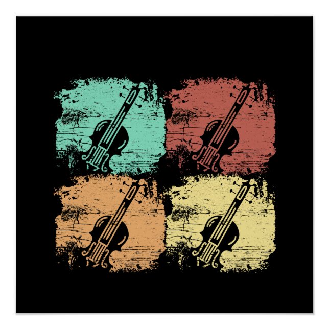 Pôster Violin Retro (Frente)