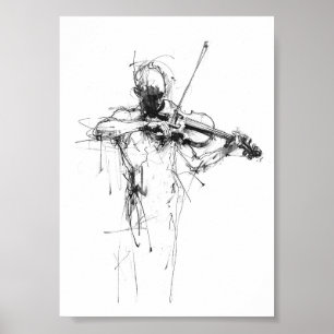Poster Violinista abstrato Elegante