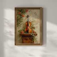 Violino Antigo com Rosas