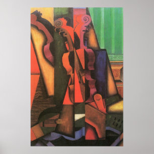 Pôster Violino e guitarra por Juan Gris, arte do Cubism