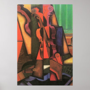 Pôster Violino e guitarra por Juan Gris, arte do Cubism