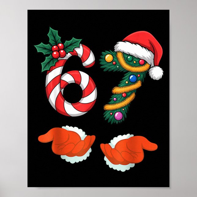 Poster Viral 67 Candy Canes Christmas Tree With Hand Holi (Frente)
