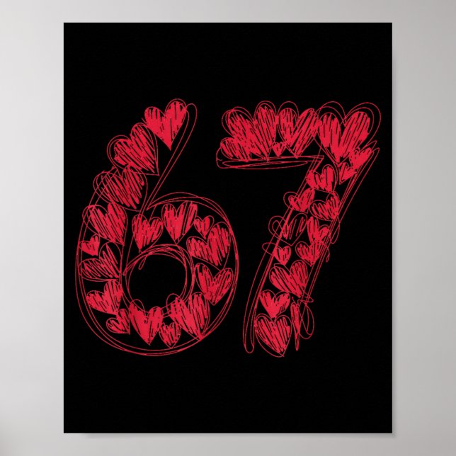 Poster Viral 67 Hand-drawn Hearts Valentine's Day Cute Te (Frente)
