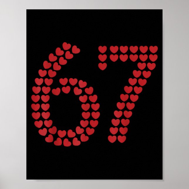 Poster Viral Six Seven Love 67 Hearts Valentine's Day Cli (Frente)