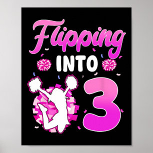 Poster Virando Em 3 Líder de Torcida Menina de 3 Anos de