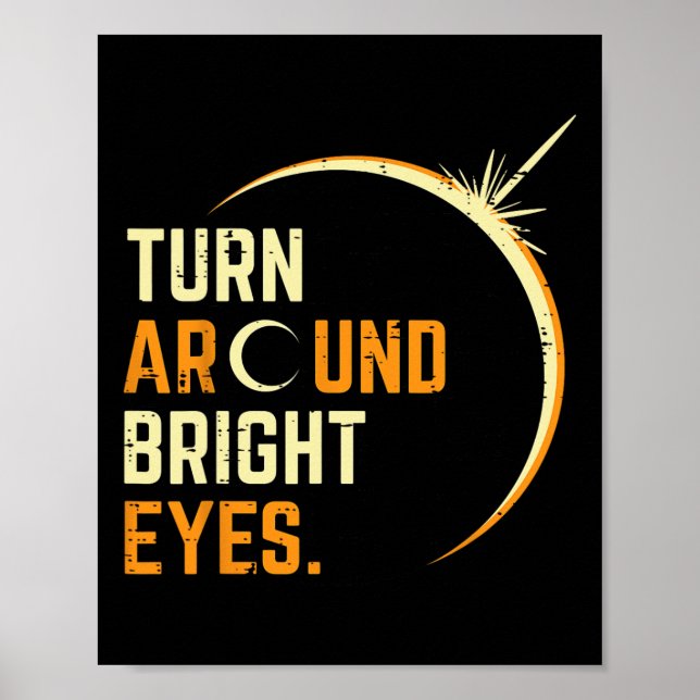 Poster Virar Em Torno Do Eclipse Solar 2024 Totalidade Da (Frente)