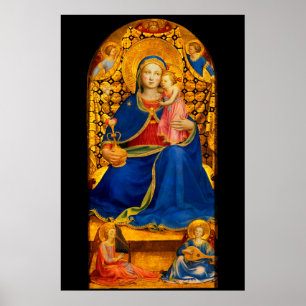 Poster VIRGEM COM CRIANÇAS E ANJOS por Fra Angélico