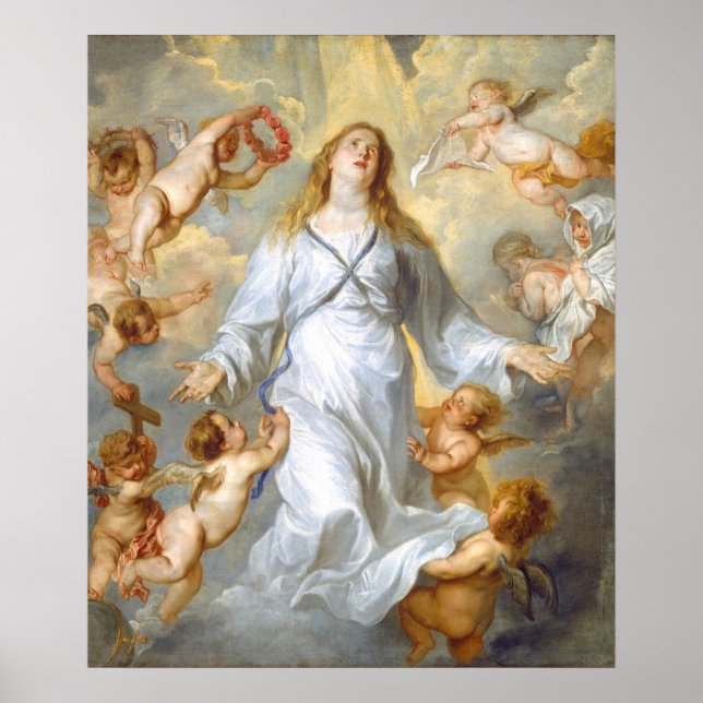 Poster Virgem como intercessor - Anthony van Dyck Fine Ar (Frente)