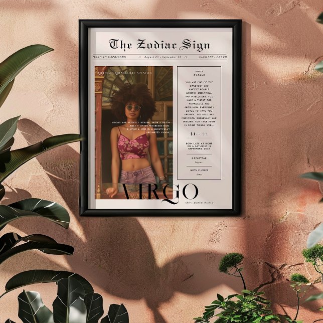 Poster Virgem | Jornal de Fotografia da Astrologia Zodíac (Criador carregado)