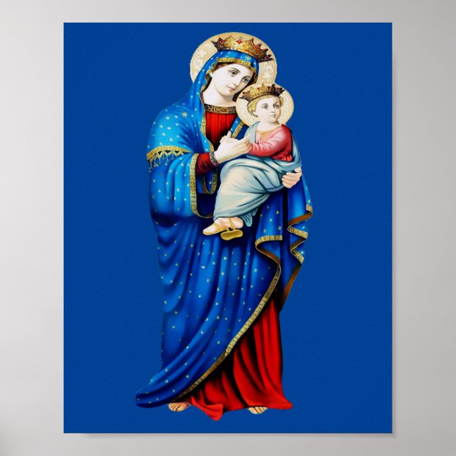 Poster Virgem Maria com Jesus Bebê (Frente)