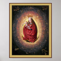 Virgem Maria e Jesus com anjos tocando música