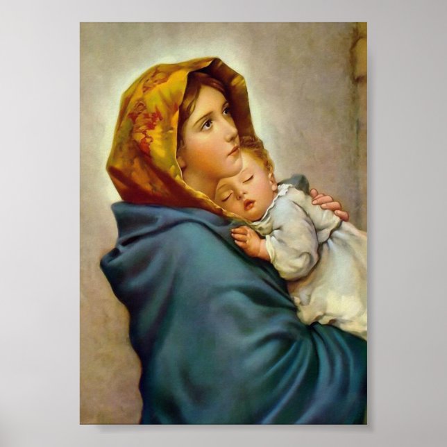 Poster Virgem Maria e Menino Madona das Ruas (Frente)
