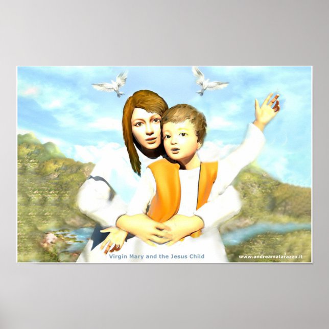 Poster Virgem Maria e o Criança Jesus (Frente)
