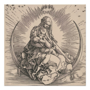 Pôster Virgem na Lua Crescente por Albrecht Dürer