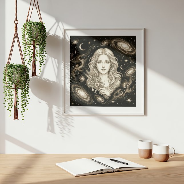 Poster Virgem Zodíaco Celeste Astrologia (Criador carregado)