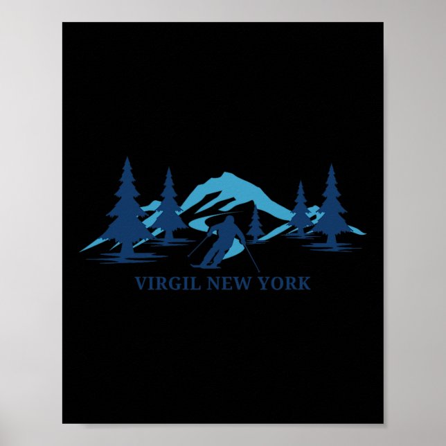 Poster Virgil New York Ski Resort Skiing Skier  (Frente)