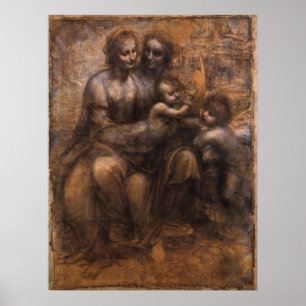 Poster Virgin, criança, St Anne, St John o baptista