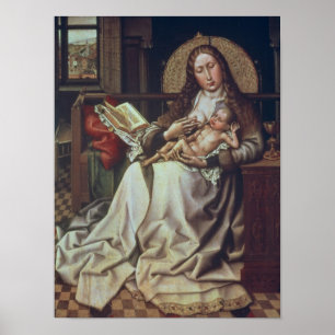 Pôster Virgin e criança antes de um Firescreen, c.1440