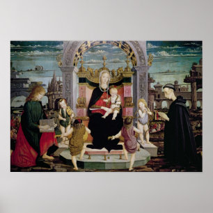 Pôster Virgin e criança Enthroned