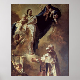 Pôster Virgin e criança que aparecem a St Philip Neri,