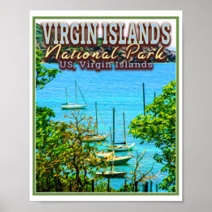 POSTER VIRGIN ISLANDS NATIONAL PARK - ILHAS VIRGENS DOS E