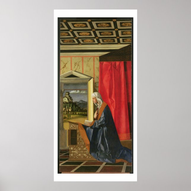Poster Virgin Mary, from The Annunciation diptych (oil on (Frente)