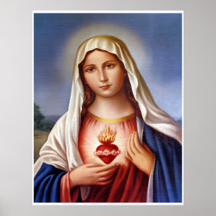 Poster Virgin Mary Sacred Heart