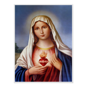 Pôster Virgin Mary Sacred Heart