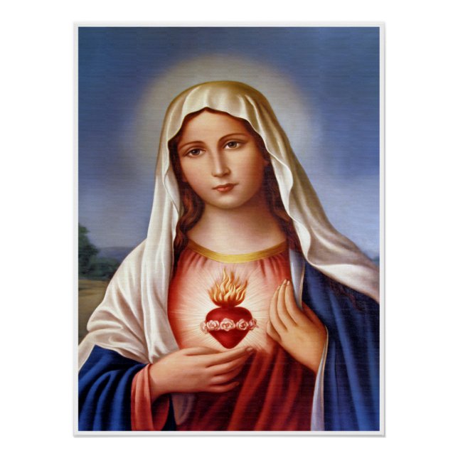Pôster Virgin Mary Sacred Heart (Frente)