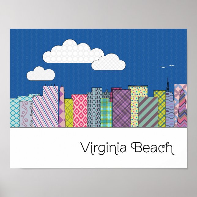 Poster Virginia Beach Skyline (Frente)