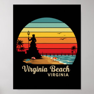 Poster Virginia Beach Viagem Summer Family Vacat