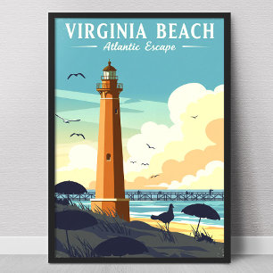 Poster Virgínia Beach Vintage