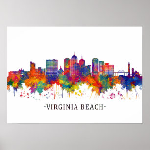Poster Virginia Beach Virginia Skyline