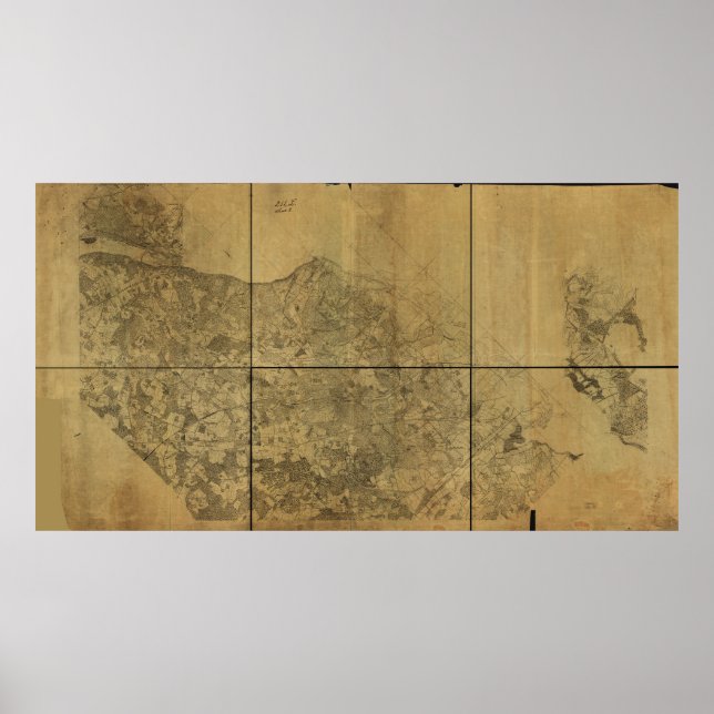 Pôster Virginia Map Alexandria ao Rio Potomac 1860 (Frente)