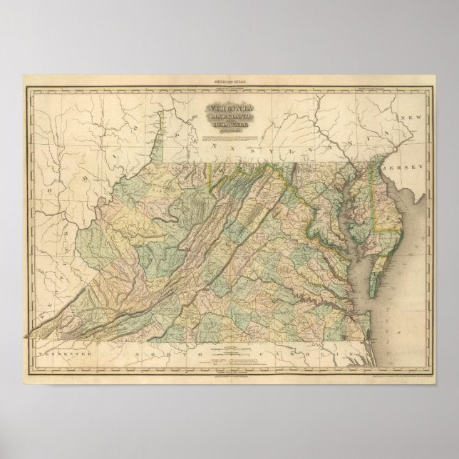 Pôster Virginia, Maryland, Delware (Frente)