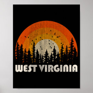 Poster Virgínia Ocidental - natureza engraçada vintage ca