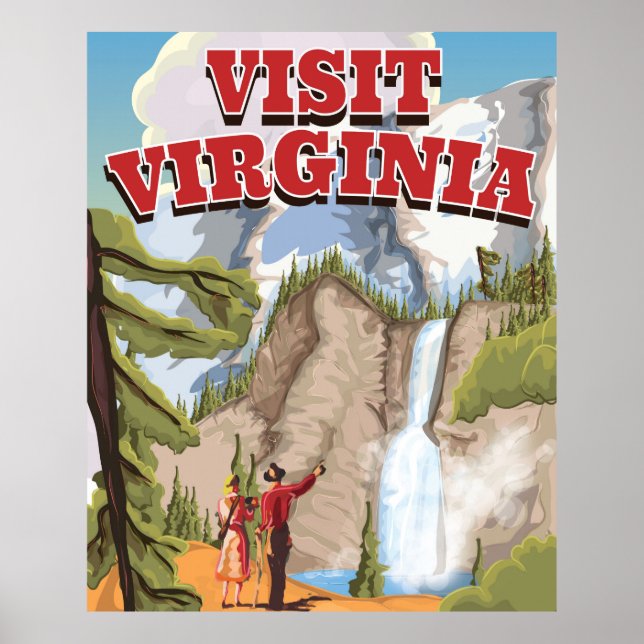 Pôster Virginia State viagens vintage (Frente)