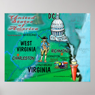 Poster Virginia West Virginia EUA