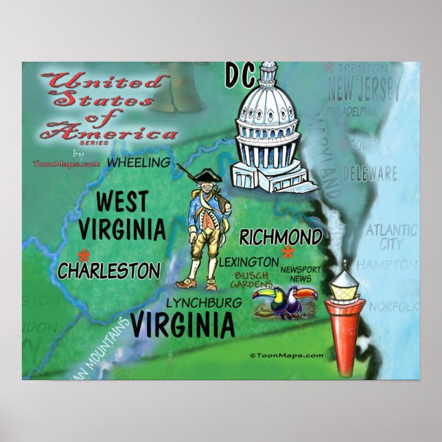 Poster Virginia West Virginia EUA (Frente)