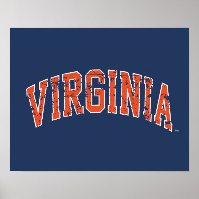 Poster Virginia Wordmark Distressado (Frente)