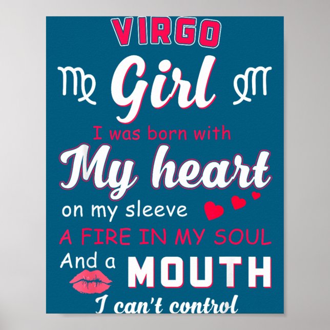 Poster Virgo Girl Funny Quote With Zodiac Sign Birthday I (Frente)