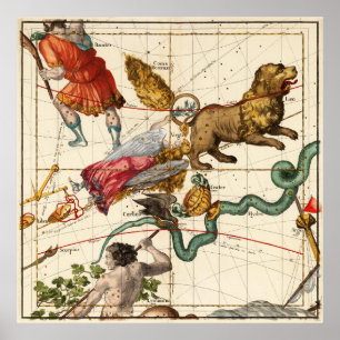 Pôster Virgo, Hydra, cratera, Bootes, Leo e Centaurus