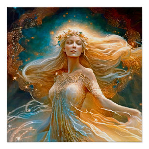 Pôster Virgo Star - Sinal Deusa, Ser Celestial, Zodíaco
