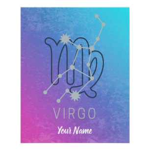 Pôster Virgo Zodiac - Sinal de Estrela - Constelação do H