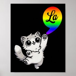 Poster Vírgula com Gato Cute Kamala Design