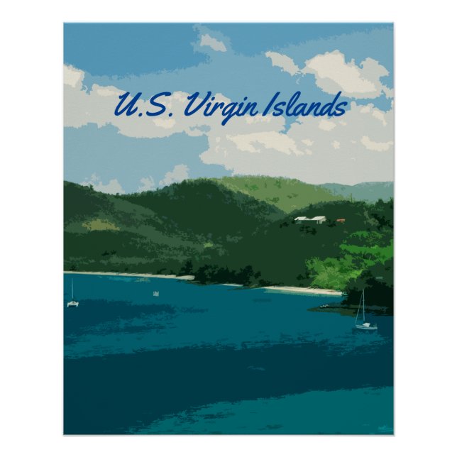 Pôster Virrgin Islands Paradise nos EUA (Frente)