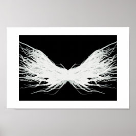 Poster Virtues Abstract White Wings Alcohol Ink Art