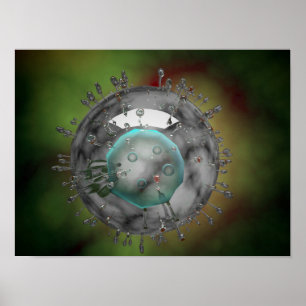 Poster Virus da gripe, olhar Glassy