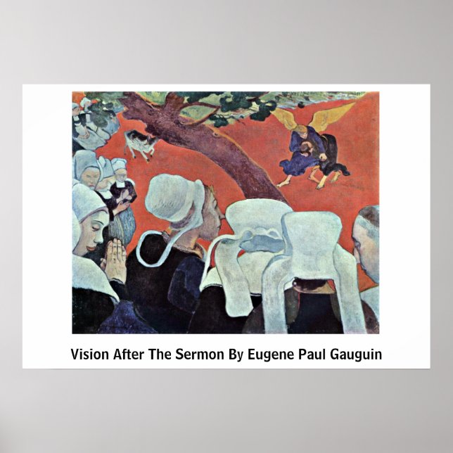 Poster Visão Após O Sermão Por Eugene Paul Gauguin (Frente)