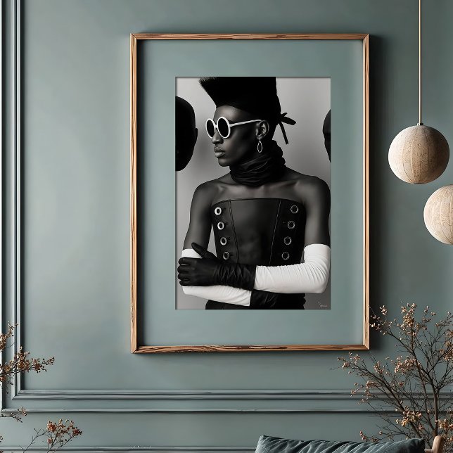 Poster Visão Avant-Garde: Moda Monocromática Negrito (Criador carregado)